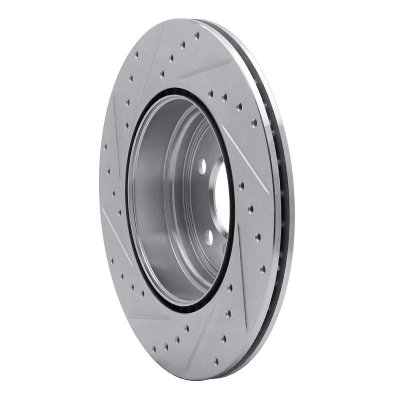 BMW 435I Brake Rotor (1) - Rear Right - R1 Concepts - Drilled & Slotted - Silver - `12-`20